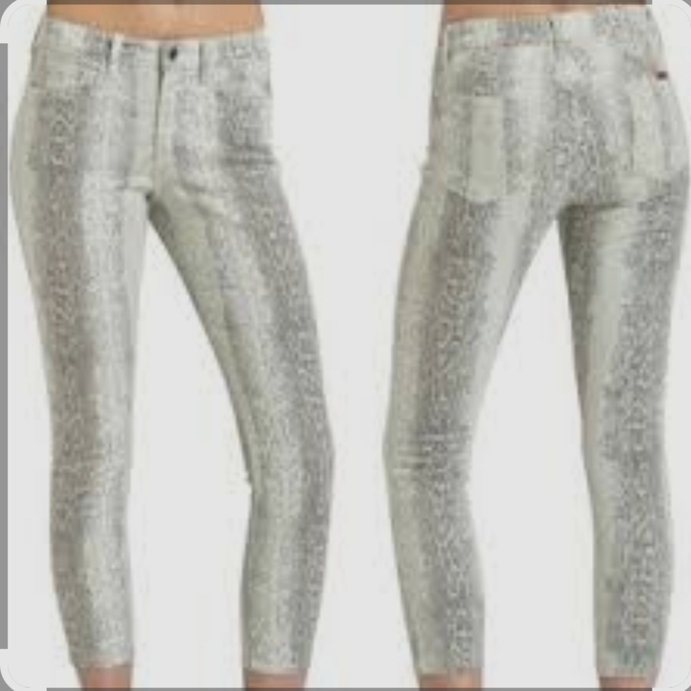 Joe's Jeans Snakeskin Print Pants in Gray and Cream